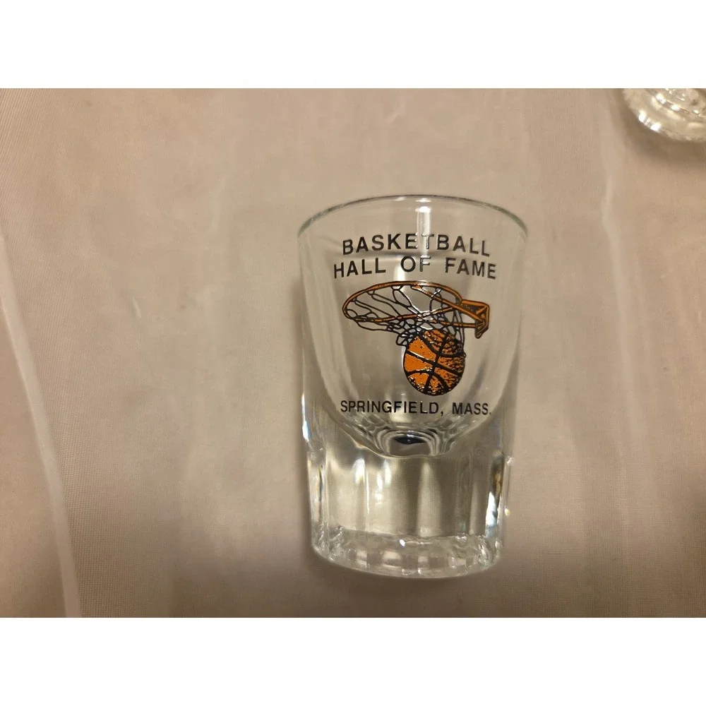 3in Heavy Base Vtg Cheers Boston 1987 & Basketball Hall‎ of Fame Shot Glasses